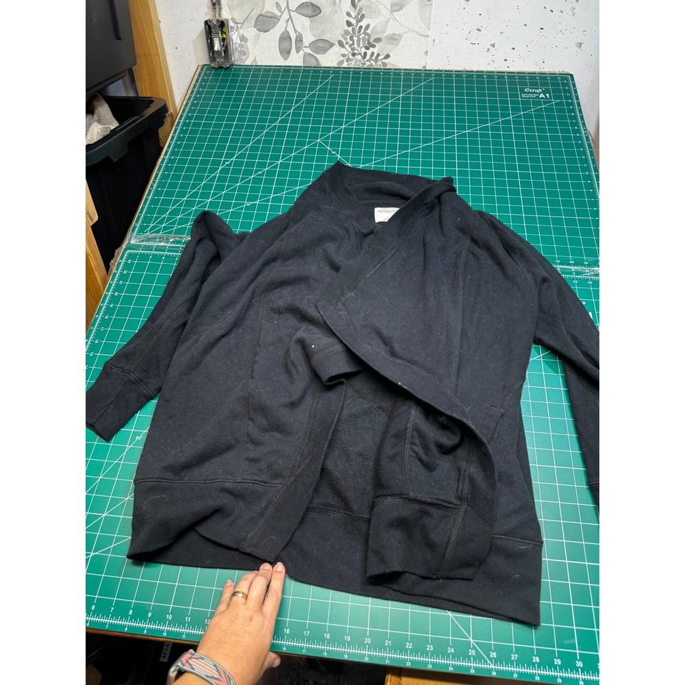 Abercrombie & Fitch Soft A&F Collection Black Open Front Draped Cardigan XL